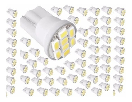 Kit 5 Lâmpadas T10-8 Leds Pingo Luz W5w 1026 Azul Lion