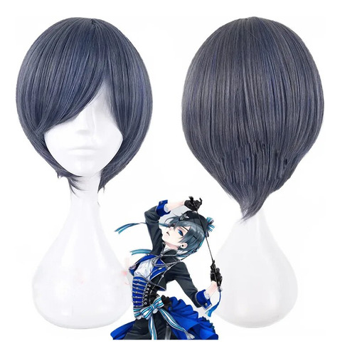 Peluca De Cosplay Kuroshitsuji Ciel Phantomhive, Gris, Para