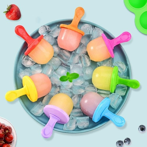 3 Molde De Silicón, 23 Paletas De Hielo Y 100 Palos