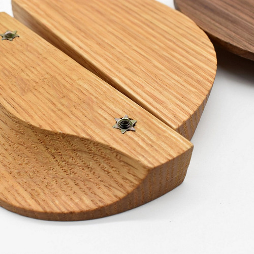 2x Puxadores Meia Lua Zenlart 64mm Madeira Maciça Beech