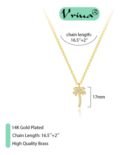 Collar De Palmera Vriua Para Mujeres De Coco De Oro Plateado