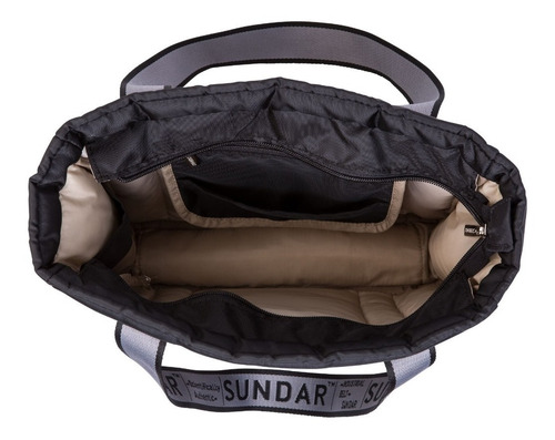 Imagen 5 de 5 de Bolsa Sundar Básica Negra Con Gris C/cierre 2020
