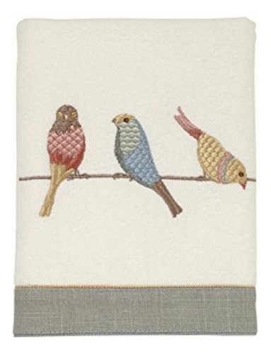 Avanti Linens Bird On A Wire Toalla De Mano Blanco