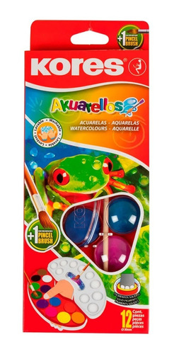 Acuarela Escolar X 12 Colores Kores