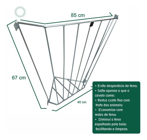 Suporte Para Feno Canto Aço Galvanizado Baias Haras