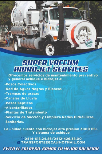 Alquiler Super Vaccum Hidrojet Alta Presión