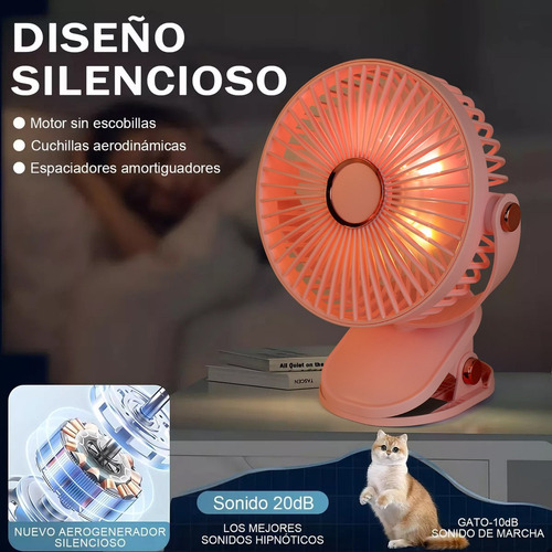 Sa De Ventilador De Escritorio Con Luz 5 Velocidades