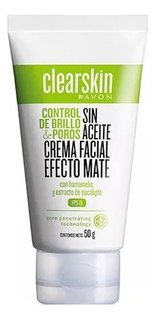 Crema Facial Clearskin Efecto Mate Y Exfoliacion Avon