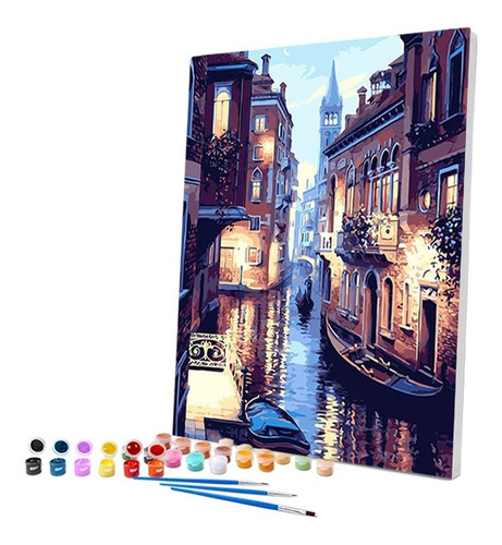 Imagem 2 de 7 de Pintura Numerada Gran Canal De Veneza