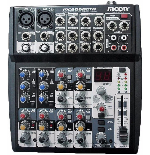 Consola Mixer Moon Mc 606 Beta 6 Canales 16 Efectos 