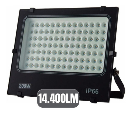 Refletor Led 200w Super Led Ip66 Holofote Branco Frio Cor Da Luz Branco Frio 6500k Cor Da Carcaça Preto Voltagem Bivolt | 127v - 220v