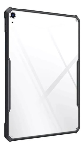 Capa reforçada Xundd com cantos para iPad 10.2 7ma/8va/9na, cor transparente, borda preta