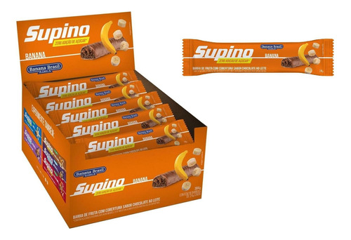 Supino Zero Banana Com Chocolate Ao Leite 16 Un De 24g