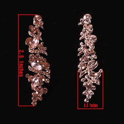 Nlcac Pendientes De Araña De Oro Rosa De Cristal Con Colgant