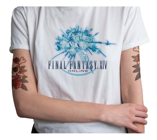 Polera Final Fantasy Xiv Regalo Hombre Mujer Blanca Gamer 