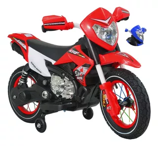 Motocicleta Electrica Deportiva Montable Niño Led Musica Usb Color Rojo