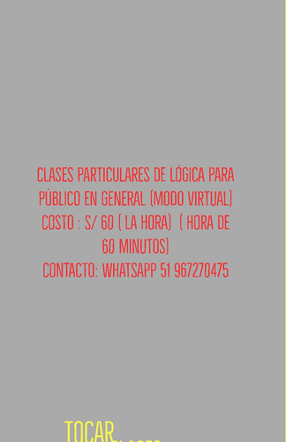 Clases Particulares De Lógica (modo Virtual)