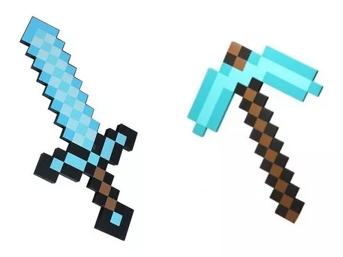 Minecraft Disfraz Espada y Pico de Diamante Transformable 