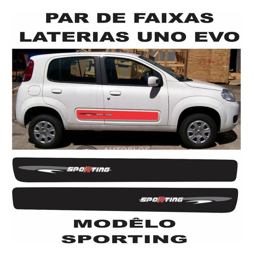 Faixa Adesivo Lateral Sporting Uno Evo - Par Ld/le