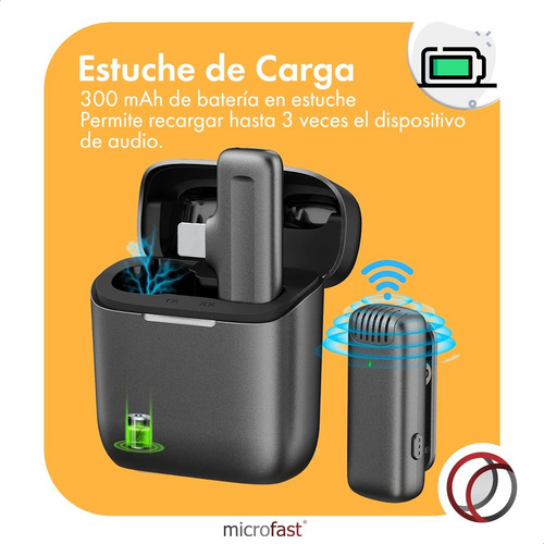 Micrófono Corbatero Clip Inalámbrico Celular Recargable Anc