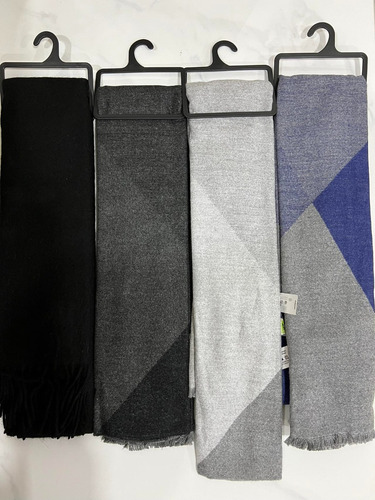 Bufanda Cuadros Miniso Color Gris Oscuro Diseño De La Tela Viscose/rayon