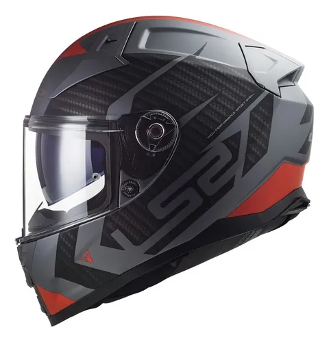 Capacete Integral LS2 FF811 Vector II Splitter Titanium Vermelho p