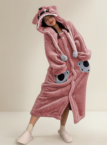 Polerones Chiporro Pijama De Invierno Poleron Invierno Disfraz De Stitch Rosa Adulto Poleron Con Capucha Polerones Invierno Pijama Chiporro Con Diseño