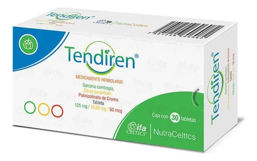 Suplemento Tendiren, 125mg/10.62mg/50 Mcg Con 30 Tabletas Sabor Sin Sabor