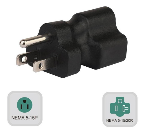 15a A 20a Plug Converter Nema 5-15p A 5-15r / 5-20r 20a