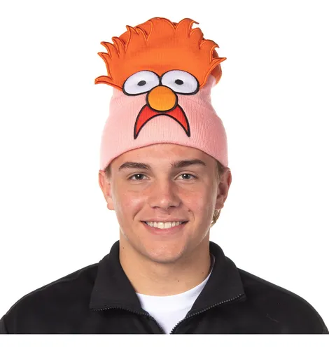 The Muppets Beaker Beanie 3d Character Face Knit Beanie Hat.