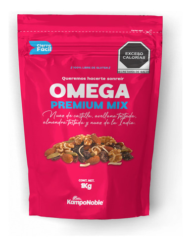 Trail Mix Omega 1kg Nuez Castilla Pepita Almendra Arándano