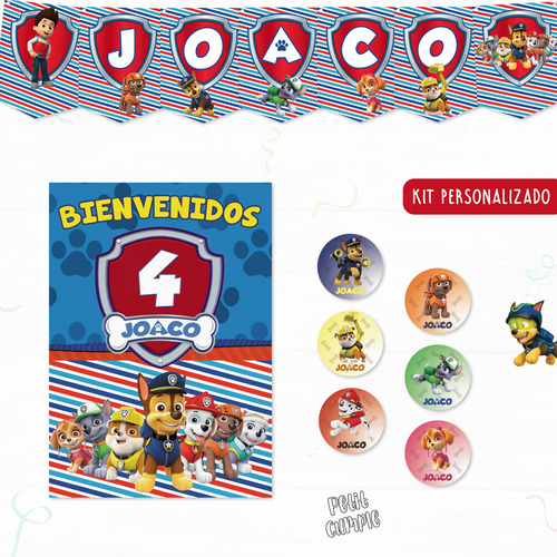 Kit Imprimible Paw Patrol Personalizado Cumpleaños