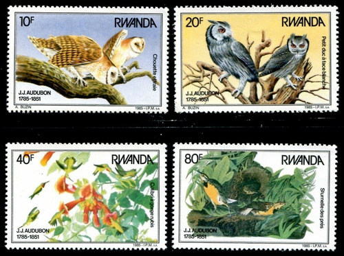 Fauna - Aves - Audubon - Ruanda - Serie Mint