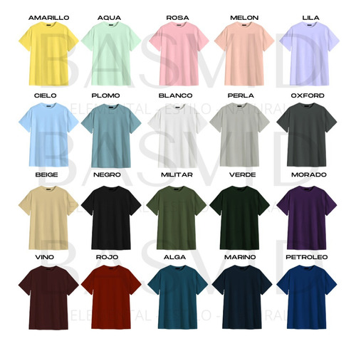 Playera Ovesize Varios Colores Paquete 4 Pz Algodon Peinado