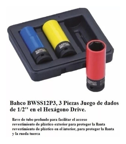 Imagen 3 de 3 de Bahco Set Tubo Alto Impacto X 3u Fino Serie Larga