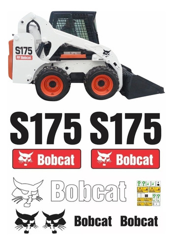 Kit Adesivo Mini Carregadeira Bobcat S175 + Etiquetas Mk Cor PADRÃO