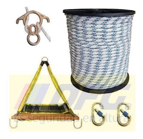 Imagen 2 de 3 de Kit Silleta Pintor 100 Metros Ocho Acero Grande 50 Kn