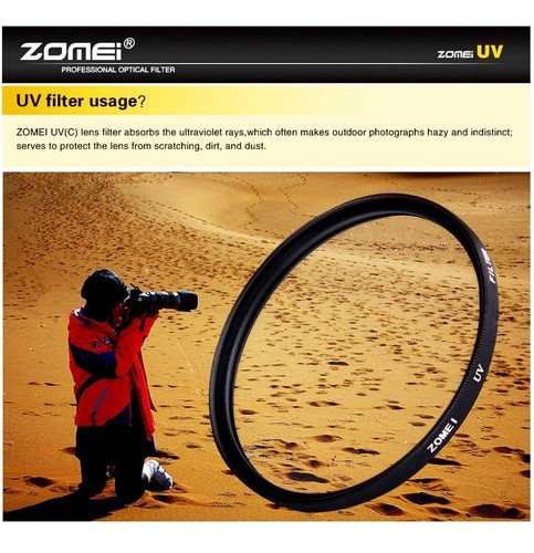 Filtro Protetor Uv Zomei Lente Rosca 58mm Profissional