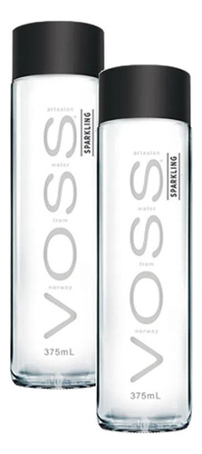 2 Água Mineral Voss Vidro Sparkling Natural Com Gás 375ml