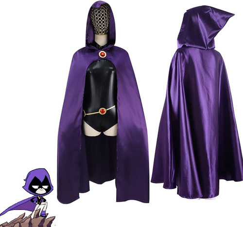 Disfraz De Raven De Lujo Para Mujer, Cosplay Capa Halloween