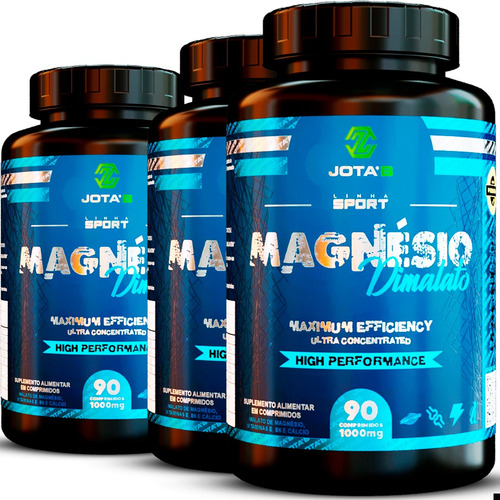 3 Suplementos De Magnésio Dimalato Vitamina B6 E E Cálcio Sabor Dor