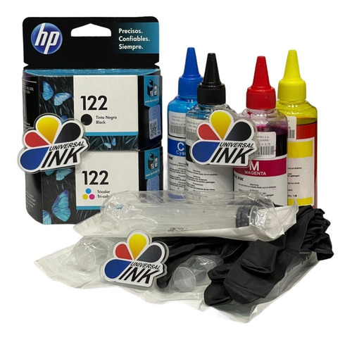 Cartuchos Hp 122 Negro Y 122 Color Original + Kit De Recarga