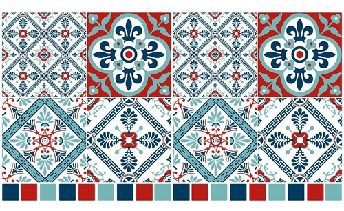 Imagen 2 de 6 de Vinilos Decorativos Azulejos Adhesivos Portugues Celeste