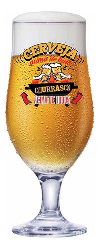 Taça De Vidro Cerveja Royal Beer Cerveja Acima De Tudo 340ml Cor Transparente