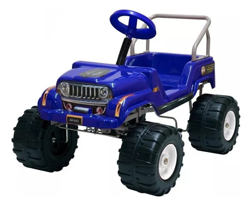 Karting Infantil Jeep A Pedal Carrocería Alto Impacto Pvc Color Azul
