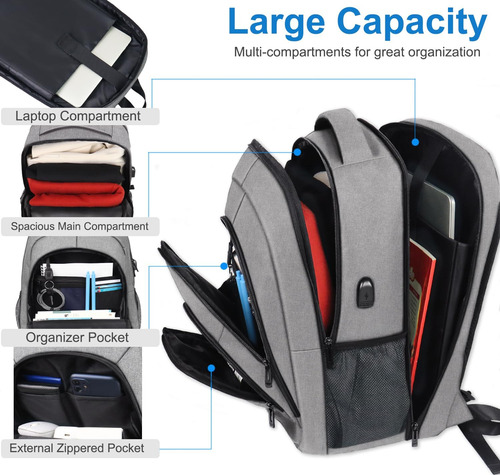 Mochila Grande Para Computadora Portátil De Viaje, Mochila Y