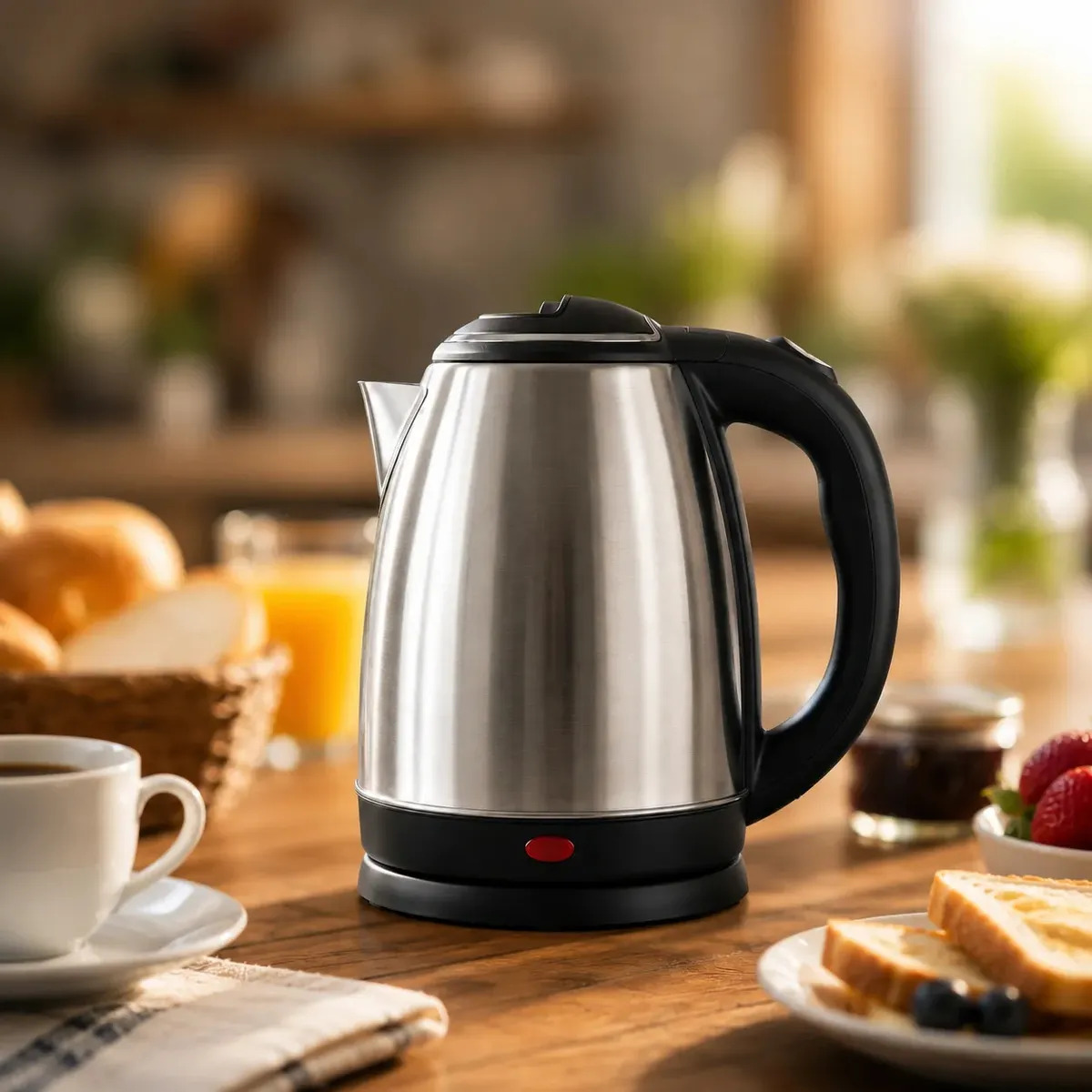 Chaleira Elétrica Inox 1,8 Litros com Desligamento Automático e Base Giratória