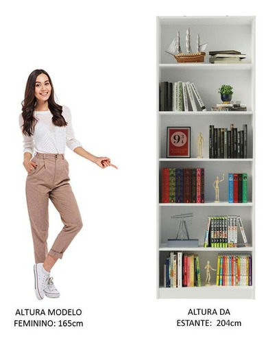 Estante Librero Organizador Madesa 6908 Con 6 Nichos Blanco