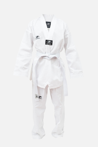 Dobok Taekwondo Wtf Cuello Blanco Para Adultos