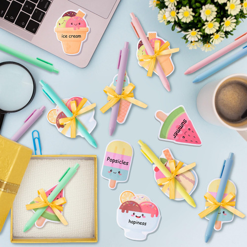 Juego De 24 Helados De Verano Sticky Notes L1rabe Con Bolígr